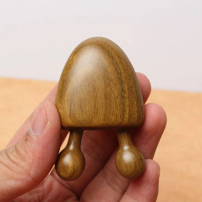1PC Wooden Massager Green Sandalwood Gua Sha Scraper Cute Bone Guasha Head and Neck Massage Tool Scraping Acupuncture Therapy