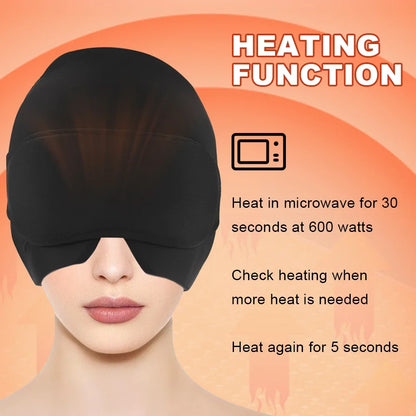 Migraine Relief Hat Headache Ice Cap Full Head Migraine Ice Head Wrap Head Heat Treatments Hat for Head Relaxation